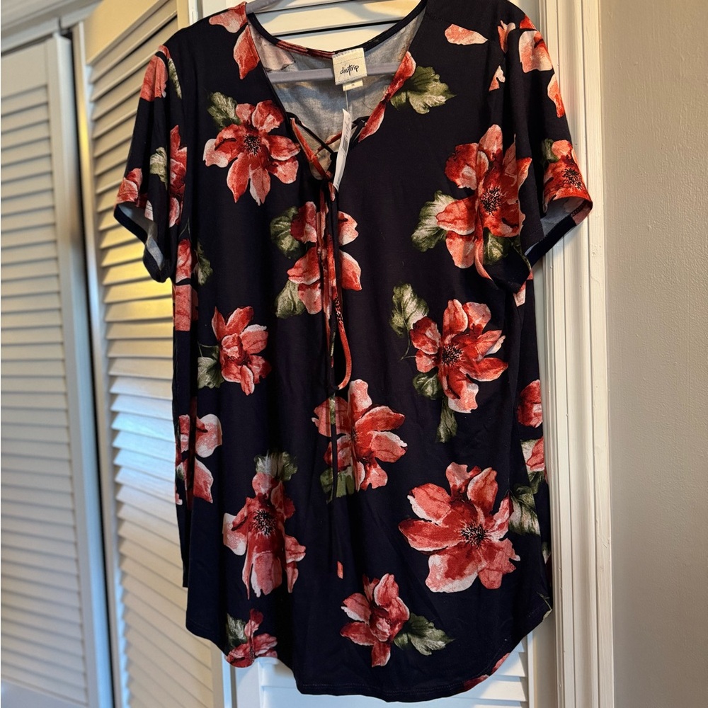 Floral Navy Top